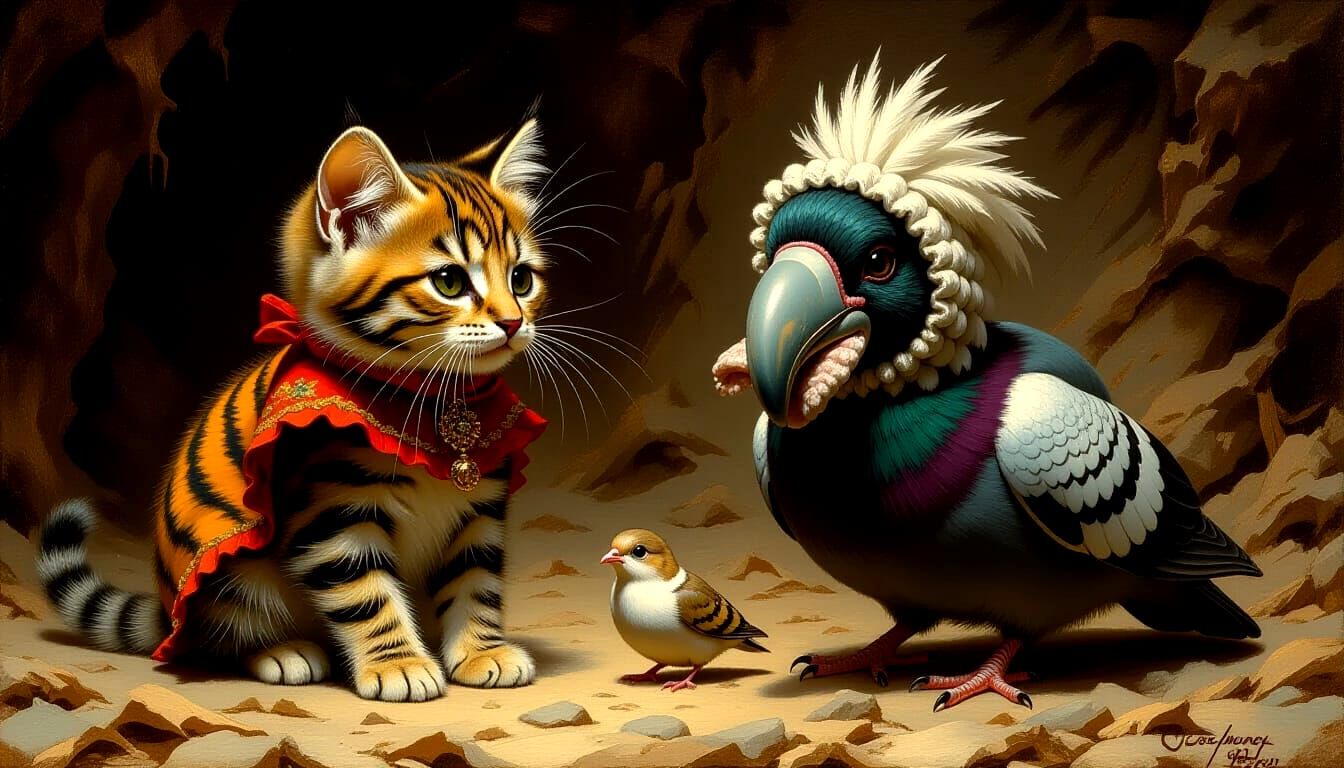 Tiny Cat Tiger, Pigeon Ostrich, Mouse Elephant