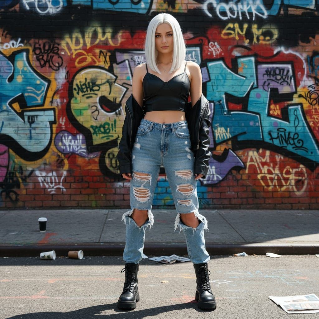 Street Style AI Model in NYC Fashion Photo