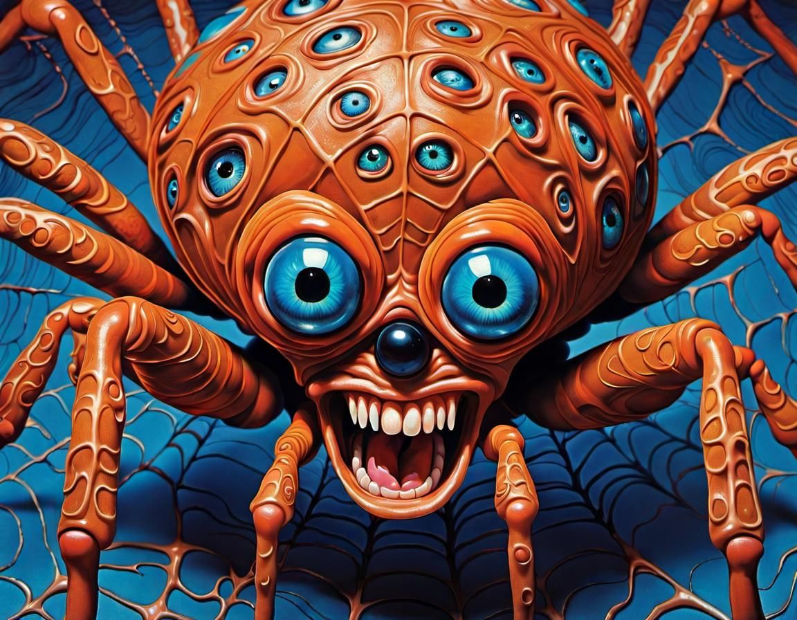 Horrific Humanoid Spider in Polymer Clay