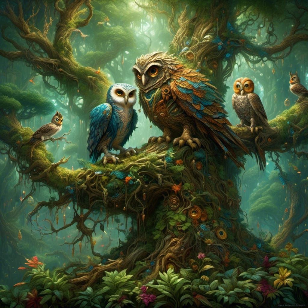 Owls of the Enchanted Forest