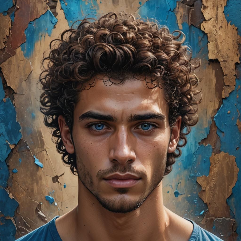 Hyperrealistic Portrait of a Young Latino Man