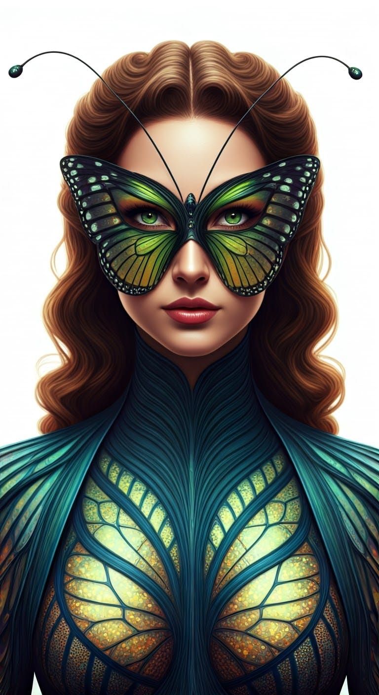 Butterfly Superheroine Portrait in High Quality