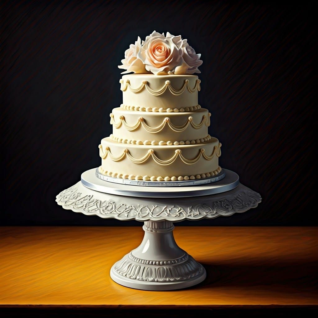 Decadent Cake in Pop Art Style with Vivid Colors