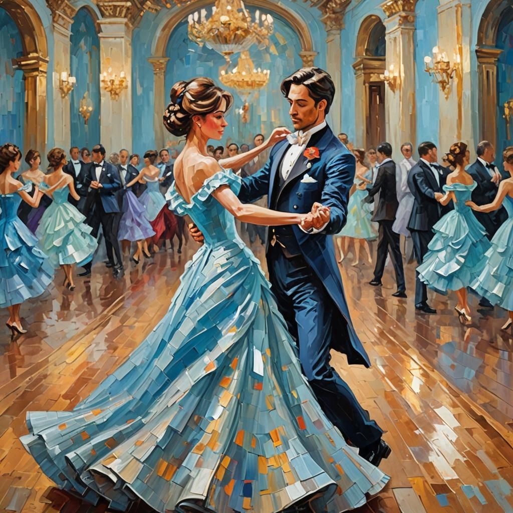 Ballroom Waltz: Neo-Impressionistic Expressionist Painting