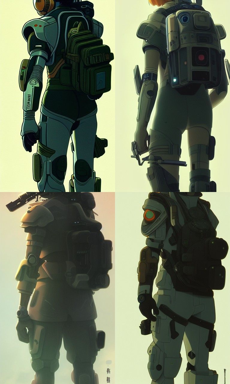 Futuristic Soldier in Anime Key Visual Style