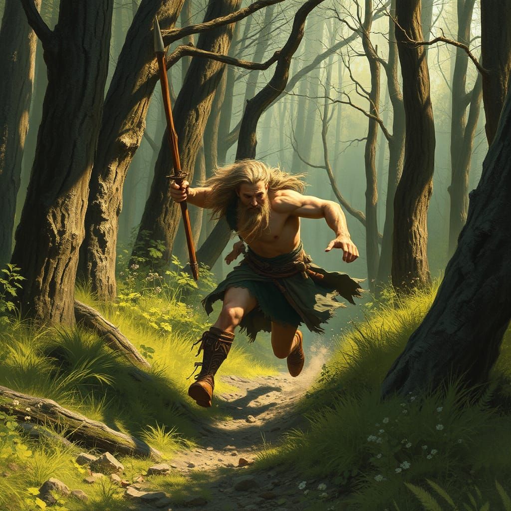 Slaine: Celtic Warrior's Chase Through Mystical Woods