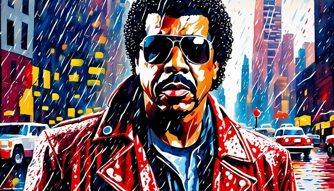 Pop Art Portrait: Singer in Rainy New York City