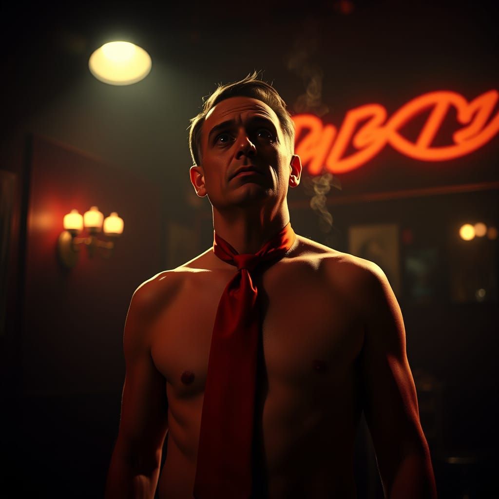 Man in Jazz Club Disbelief Film Noir Style