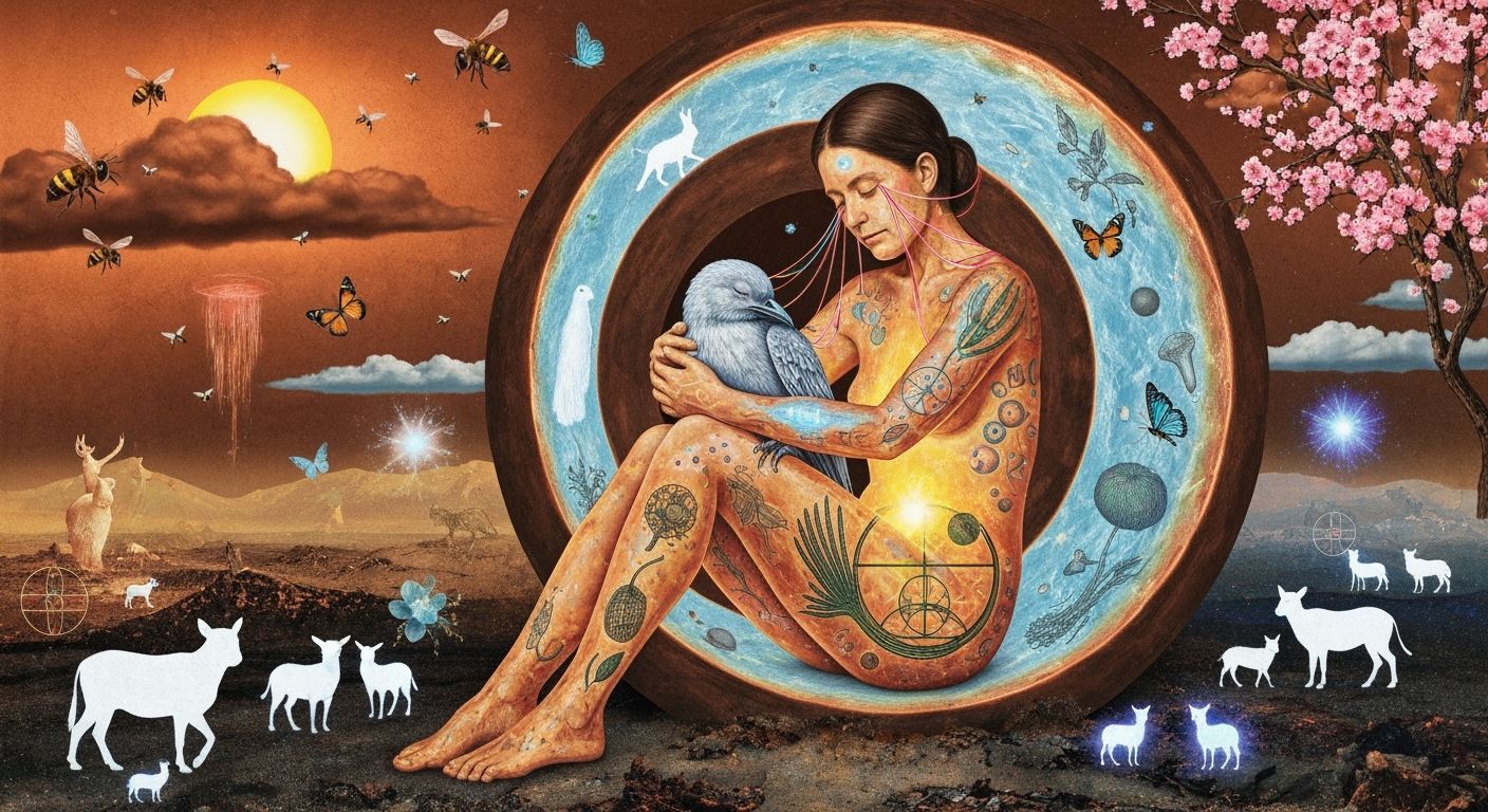 Mystical Shaman in Spiral Sculpture, 1970s Surreal Bio-Art