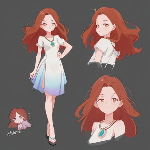 Elegant Woman in Japanese Manga Style