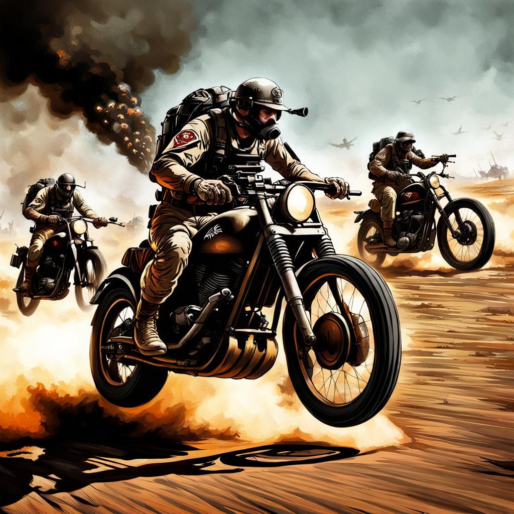 Cartoon Hogs of War in Military Style