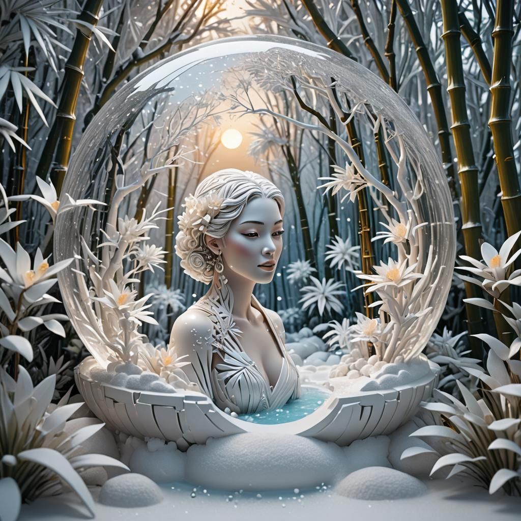 Magic 3D Snow Globe Spa Scene