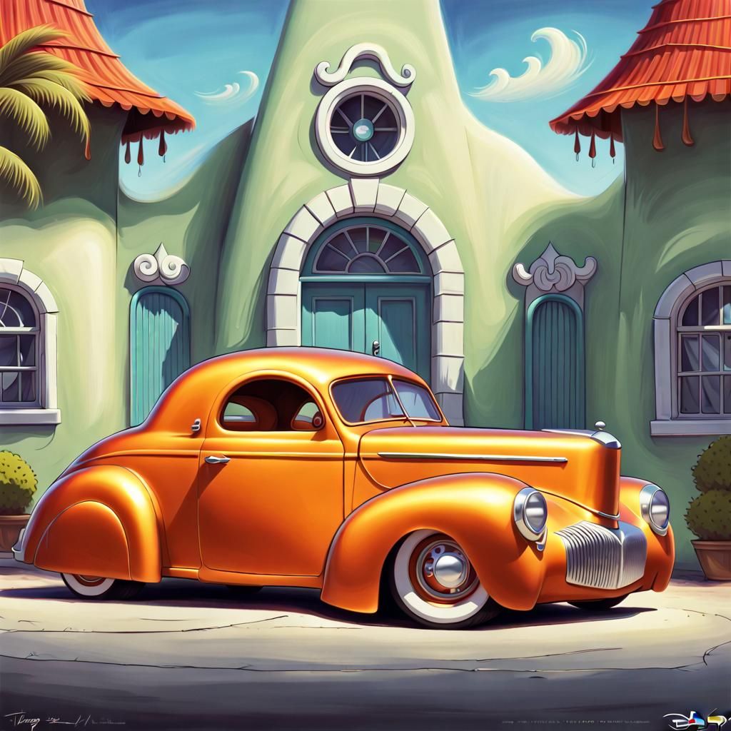 Retro 1941 Willys Coupe Hot Rod Car