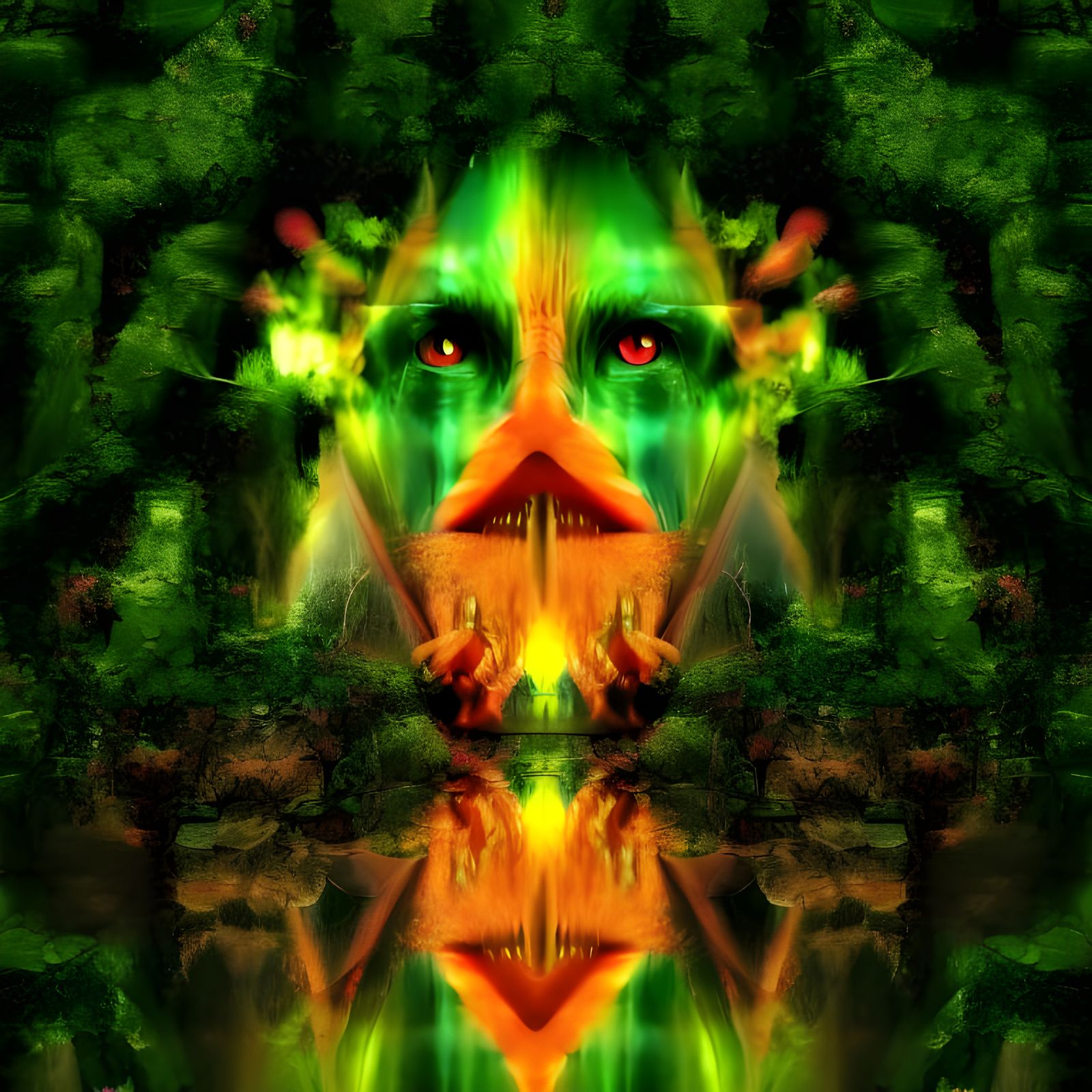 Mystical Faces of Nature in Optical Illusion