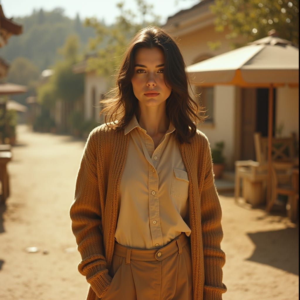 Cozy 1970s Woman in Kodachrome Style