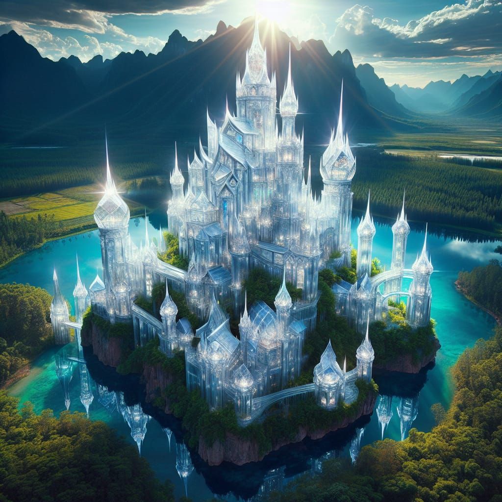 Dalle 3 wow A Beautyful Castle Palazzo Made of Crystals