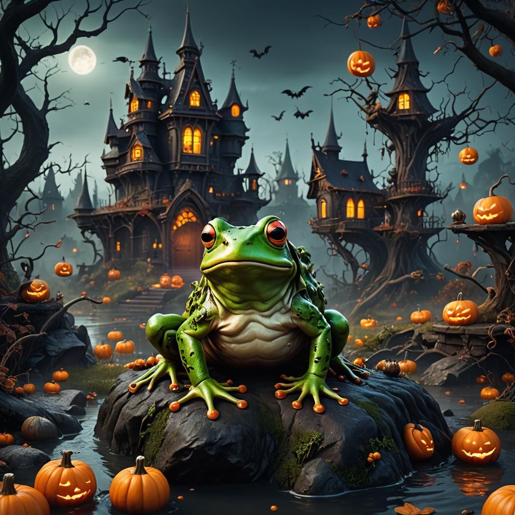 Fantastical Halloween Frog Concept Art