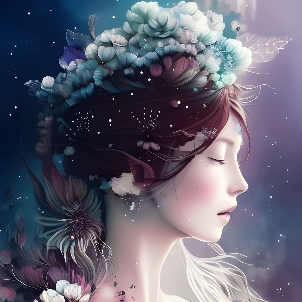 Beautiful Fairy Girl in Neo-Victorian Collage Art