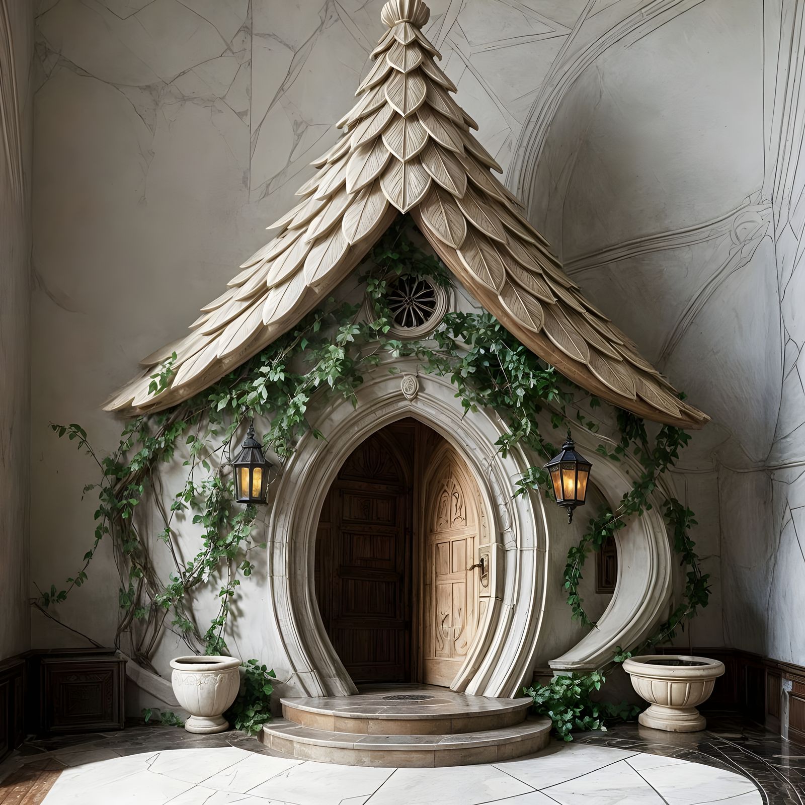 Rivendell Inspired Birdhouse with Marble Vines