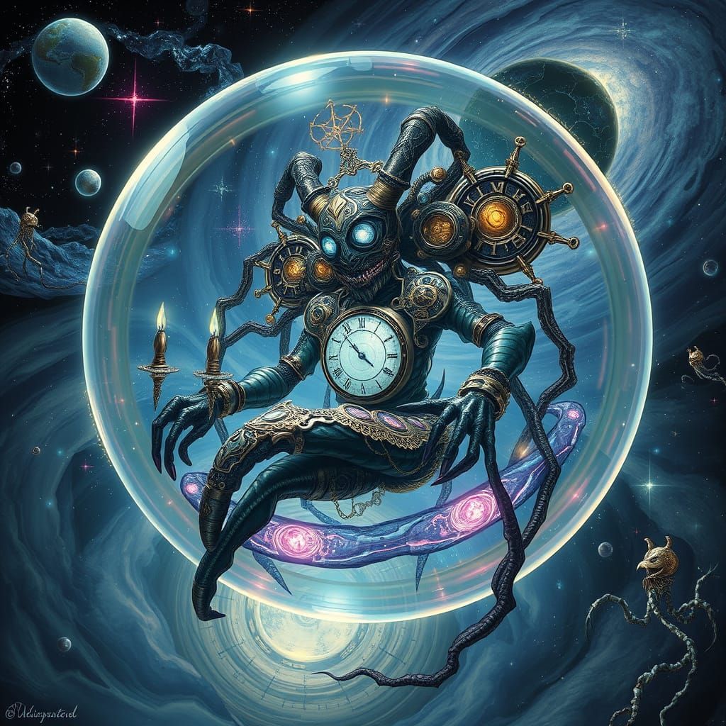 Dwemer in Shimmering Bubble, Cosmic Horror Style