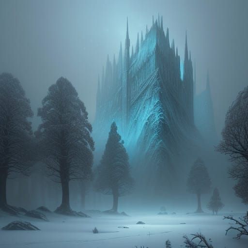 Winter Wonderland Scene in Ethereal Light