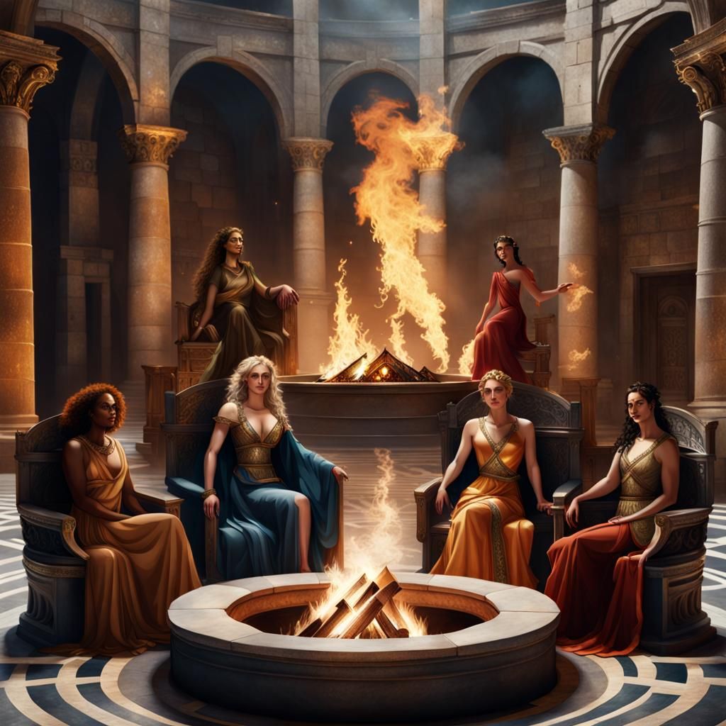Greek Goddesses in Castle Great Hall