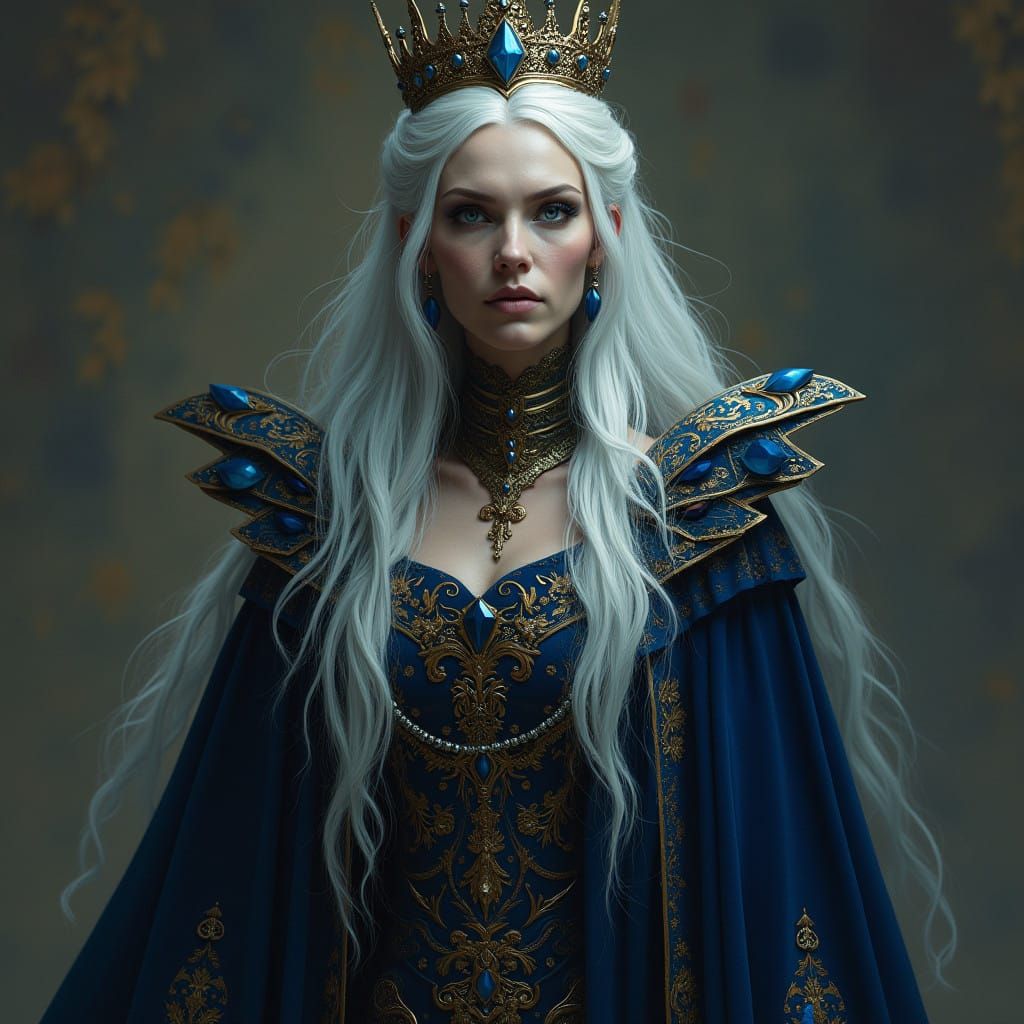 Ethereal Queen in Dark Fantasy Attire