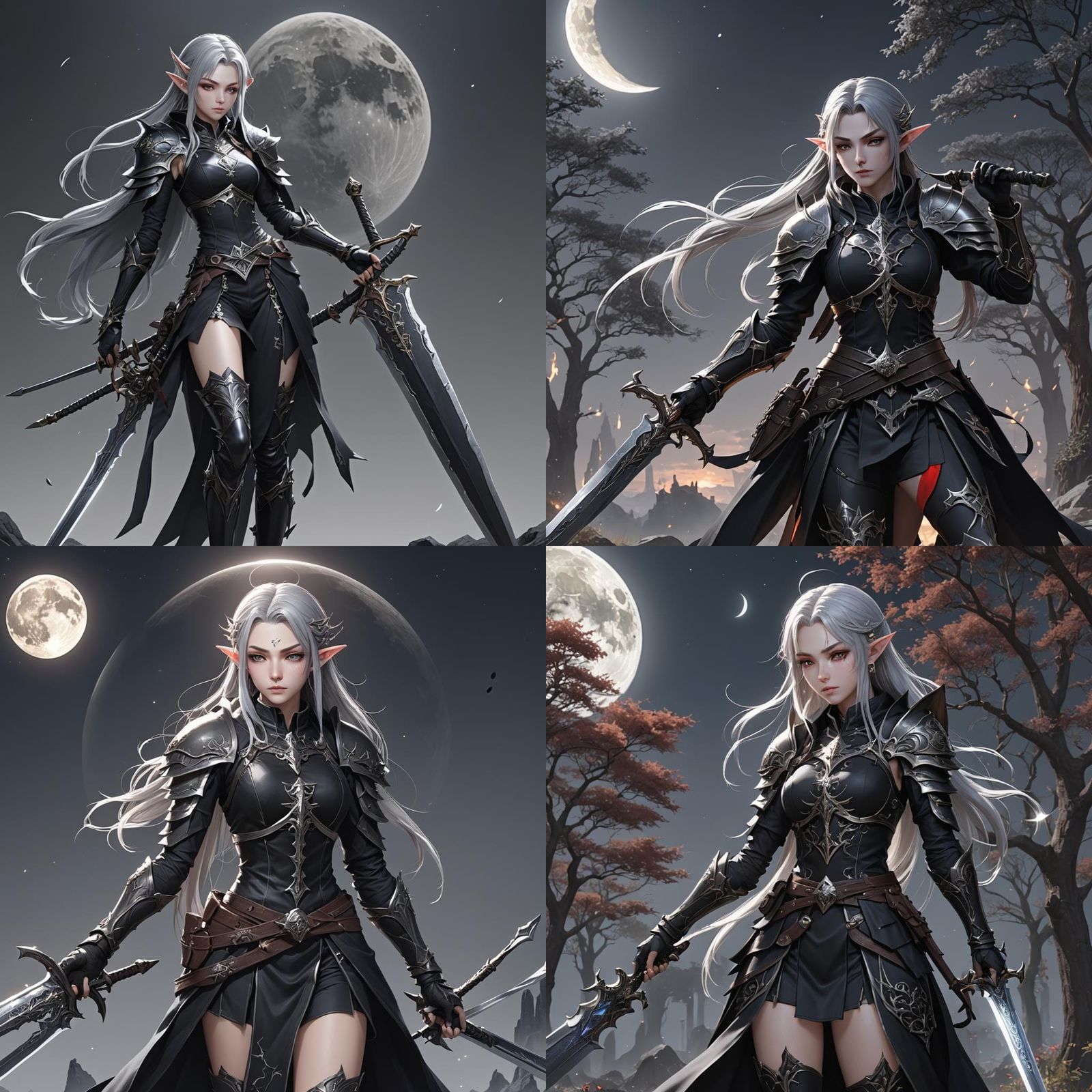 Detailed 3D Anime Moon Elf Concept Art