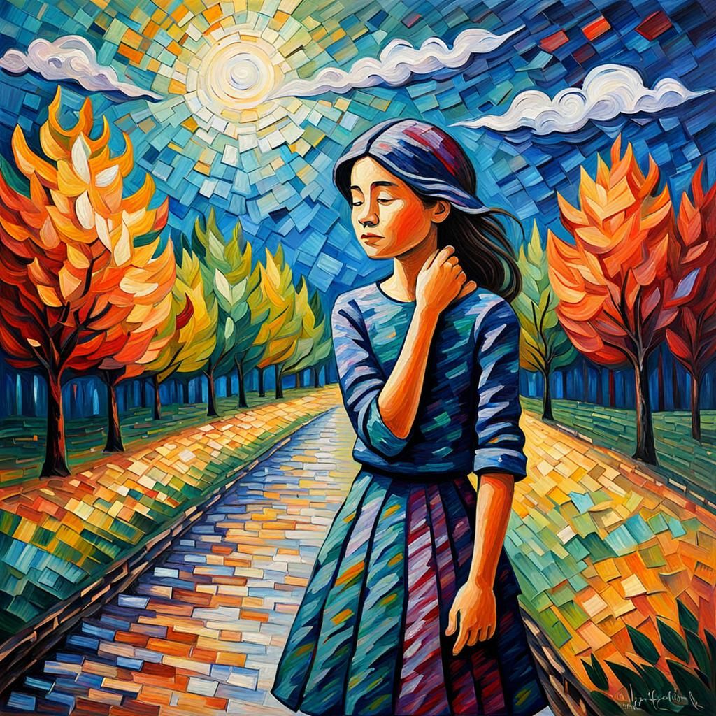 Expressionist Oil Painting with Impasto Texture