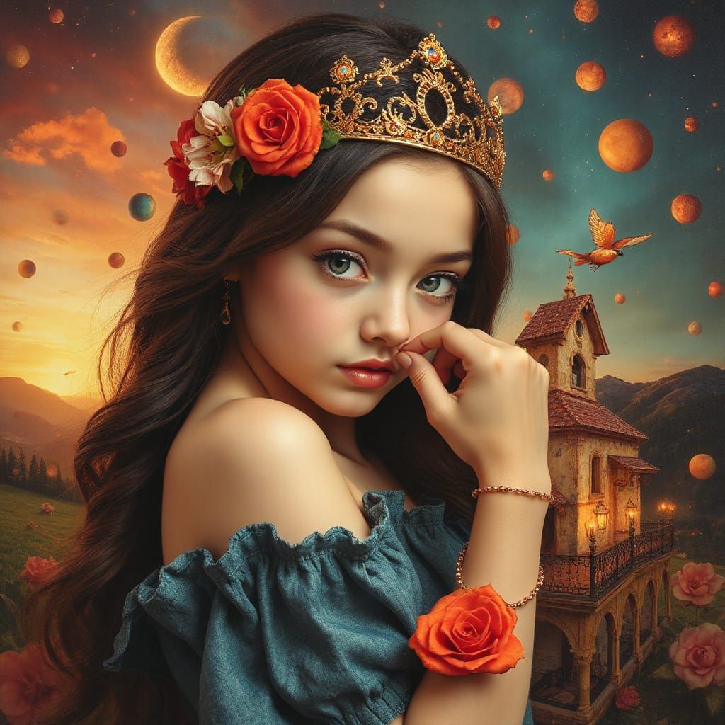 Vibrant Maximalist Scene with Triadic Colors