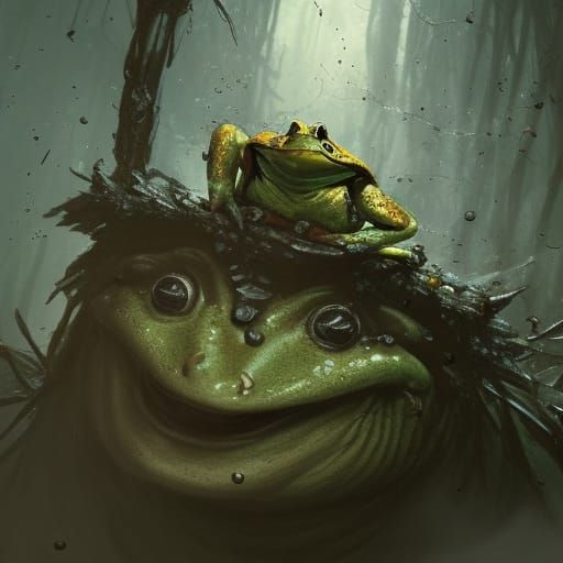 Frog King in Dark Fantasy Style, 8K Resolution