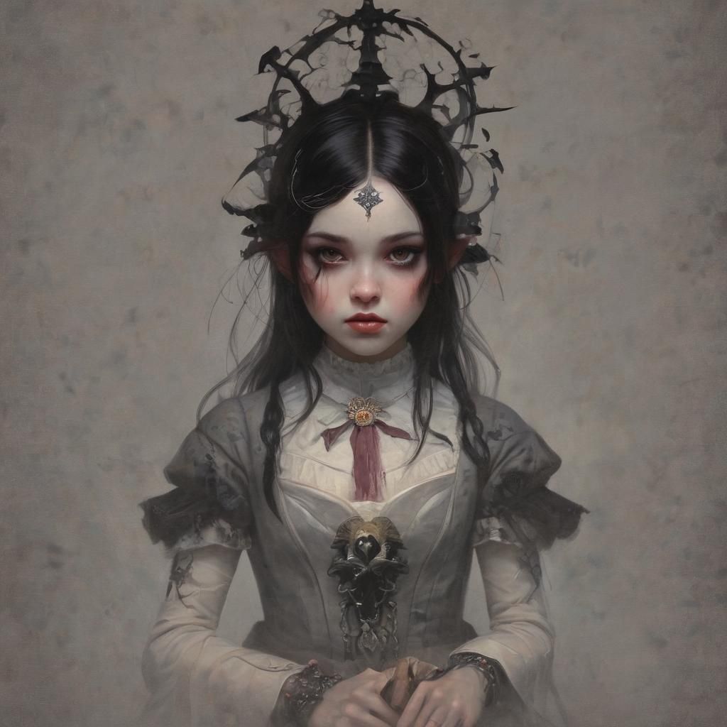 Grimdark Portrait in Pre-Raphaelite Style