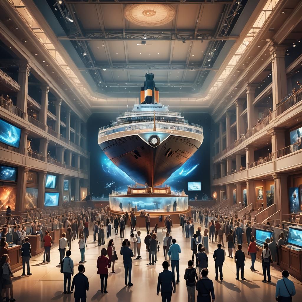 Futuristic Titanic Museum Interior Concept Art