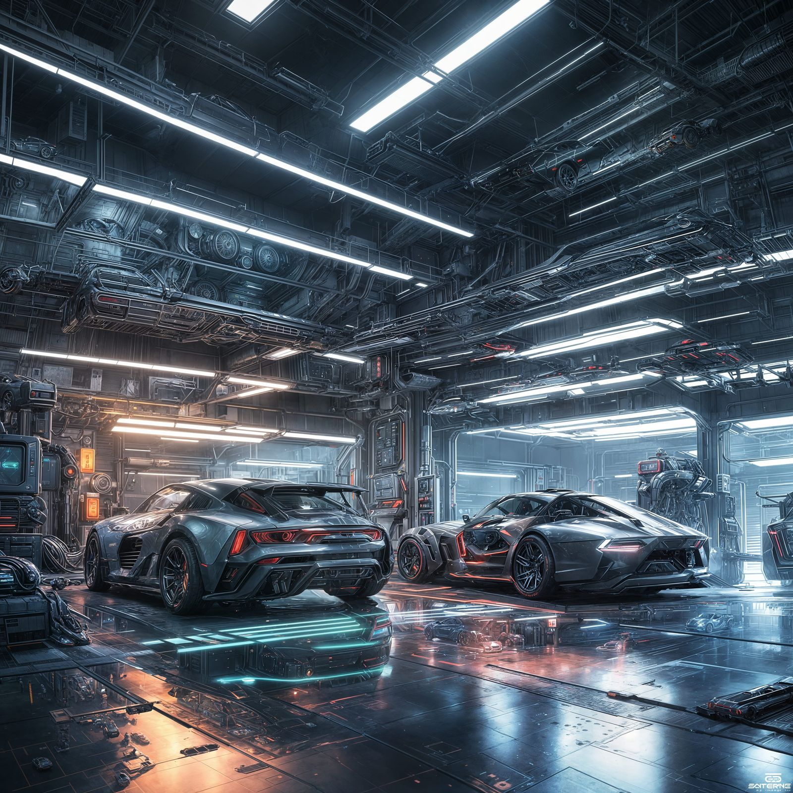 Futuristic Garage Concept Art in High-Definition