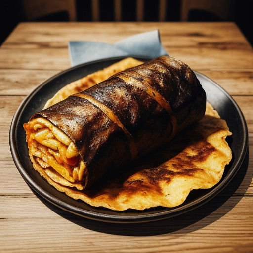 Golden Brown Burrito Photography in HDR Style