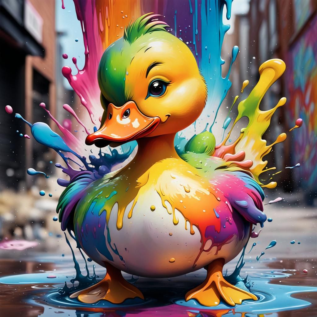 Rainbow Duck Graffiti Art: Ultra Detailed CGSociety