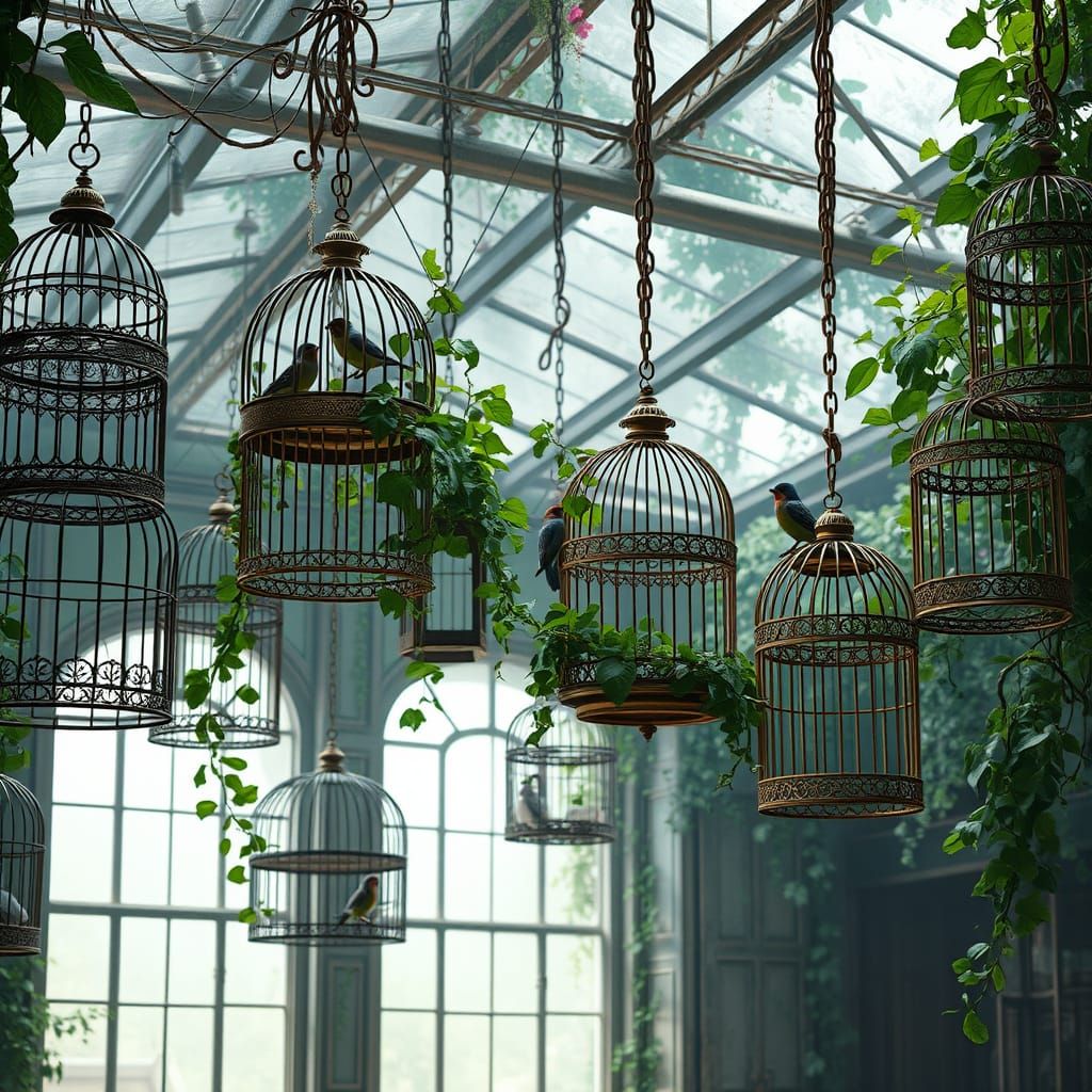 Ornate Antique Birdcages in Forgotten Aviary