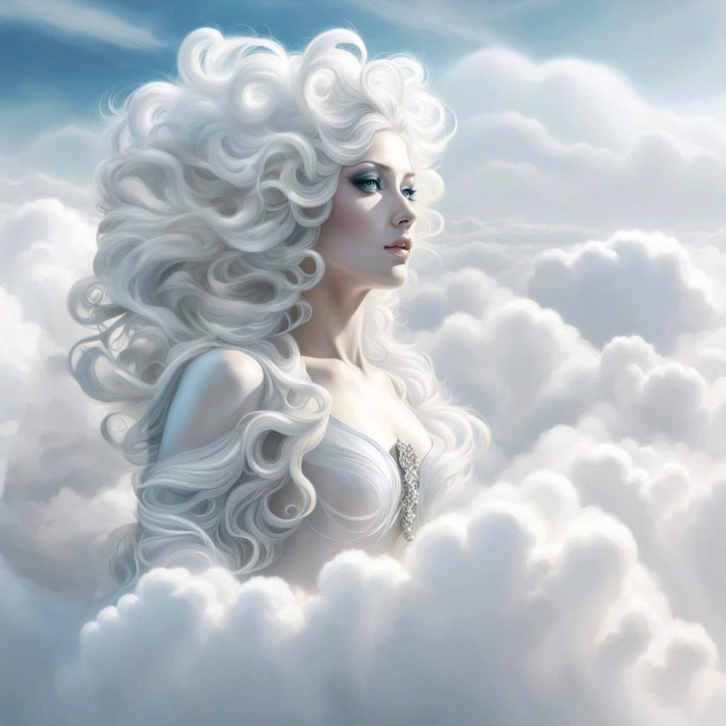 finally! woman made of Clouds... white skin!