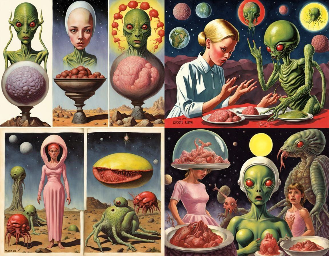 Exotic Alien Princess in Martian Sacrifice Scene