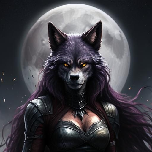 Mystical Female Werewolf Portrait