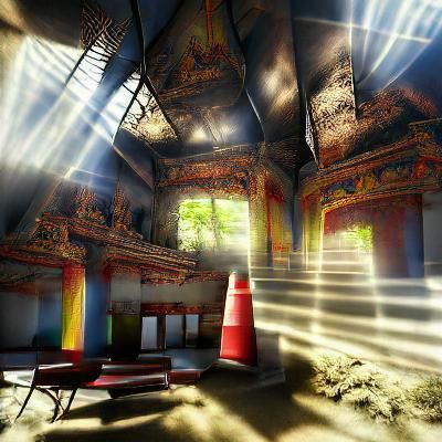 Abandoned Temple: Hyperrealistic Volumetric Lighting