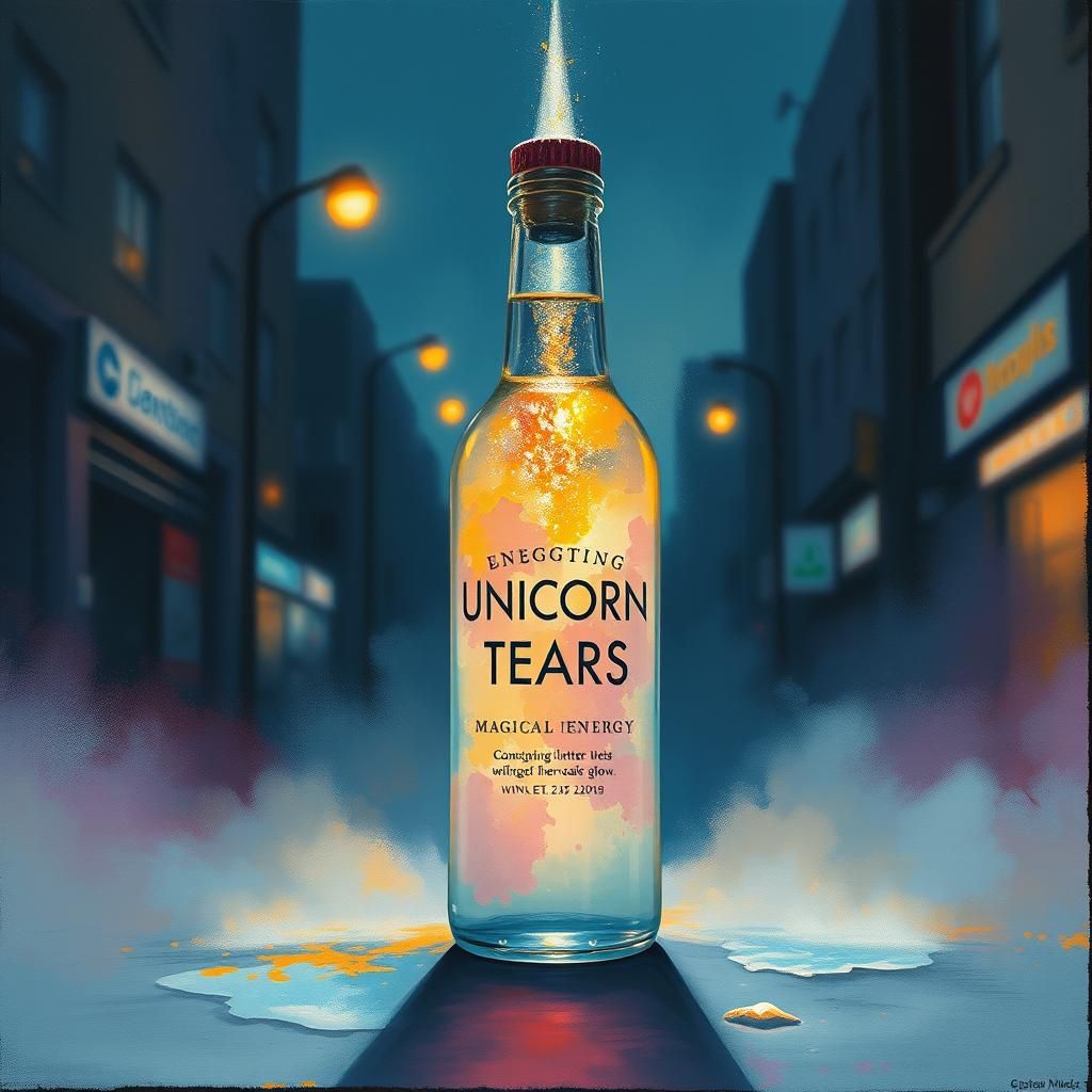 Magical Unicorn Tears Bottle in Gouache and Watercolor