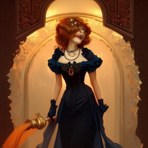 Thoughtful Blonde Victorian Lady: Hyperdetailed Portrait