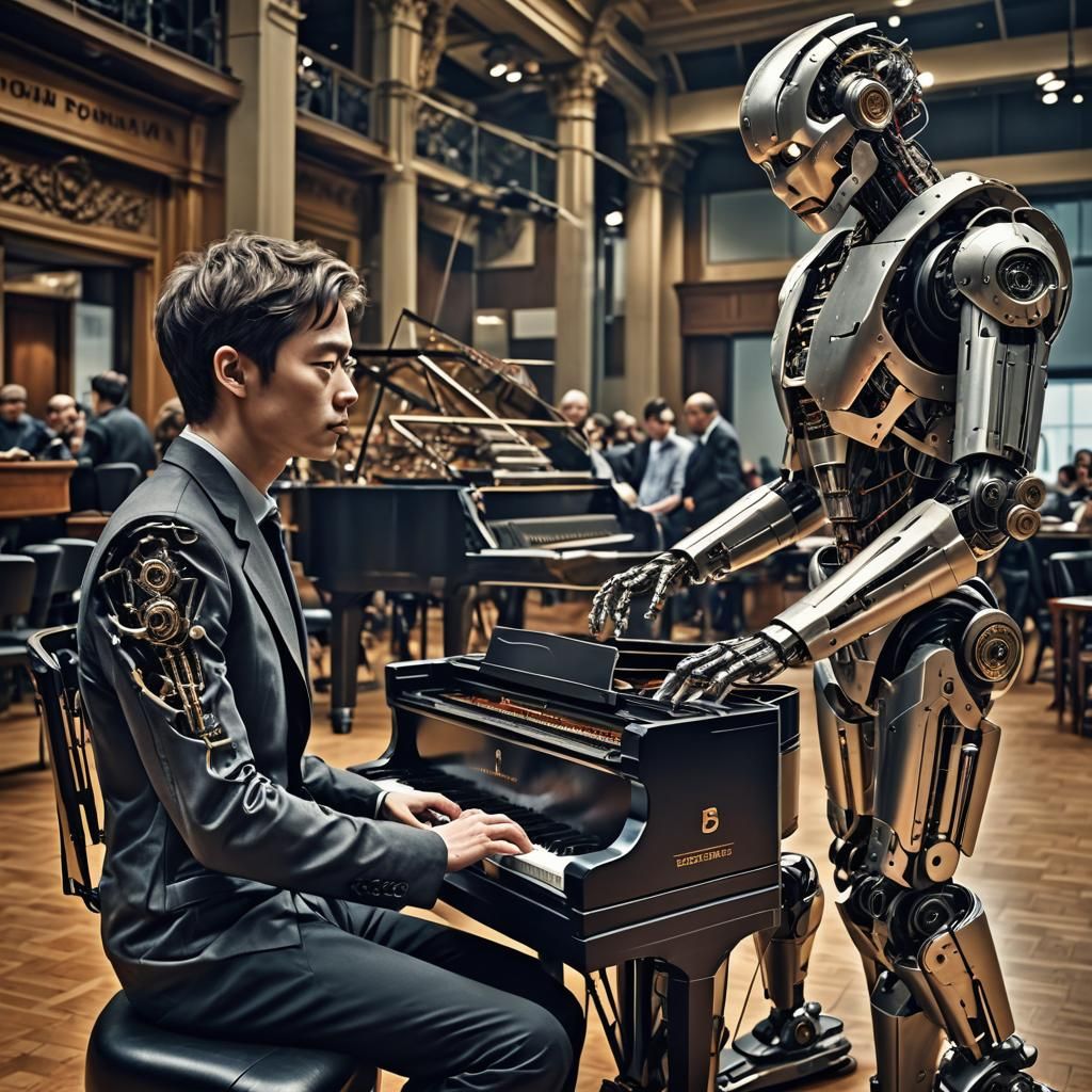 Pianist and Robot Duet in Hyperrealistic Detail