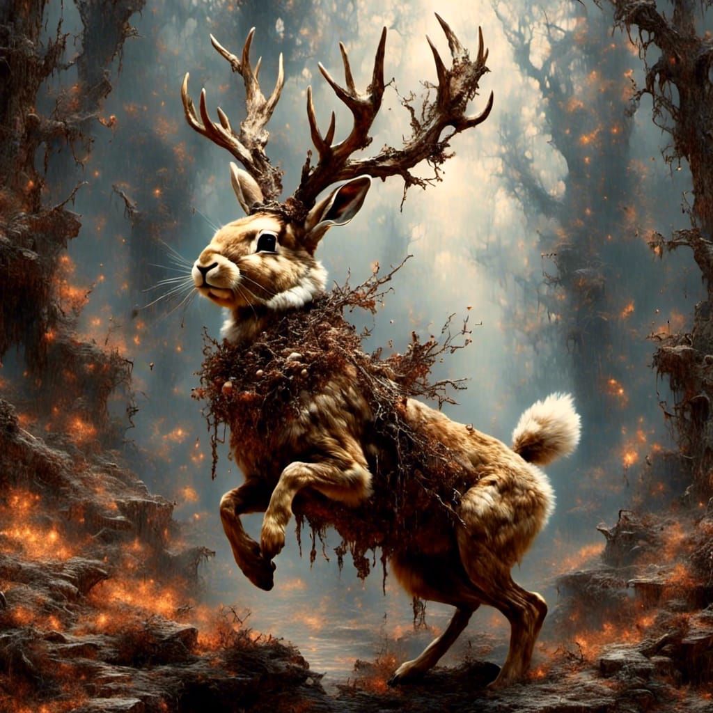 Flying Jackalope: A Whimsical Hybrid Creature