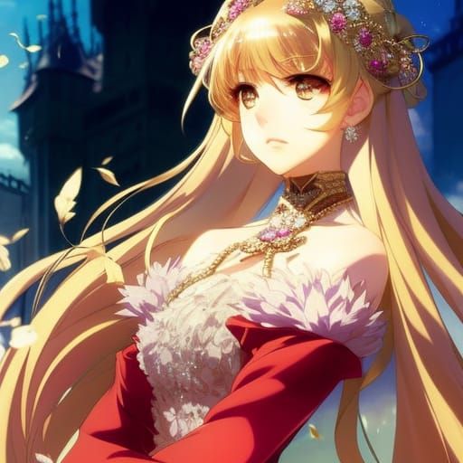 Anime Princess Portrait in Hyperdetailed Manga Style