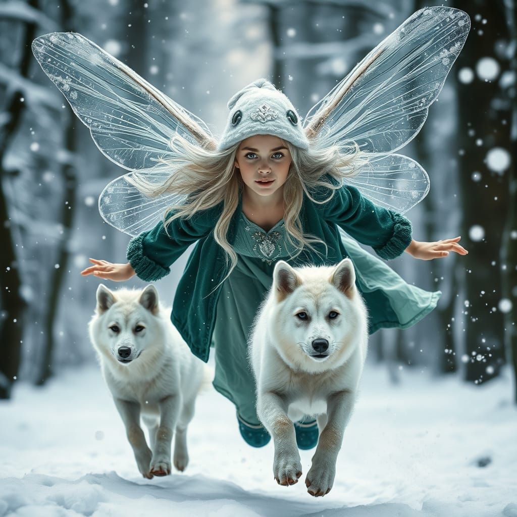 in a snowy forest ...