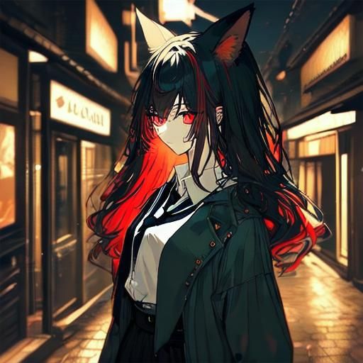 Dark Fantasy Woman in Japanese Street Fashion Haunts Moody C...