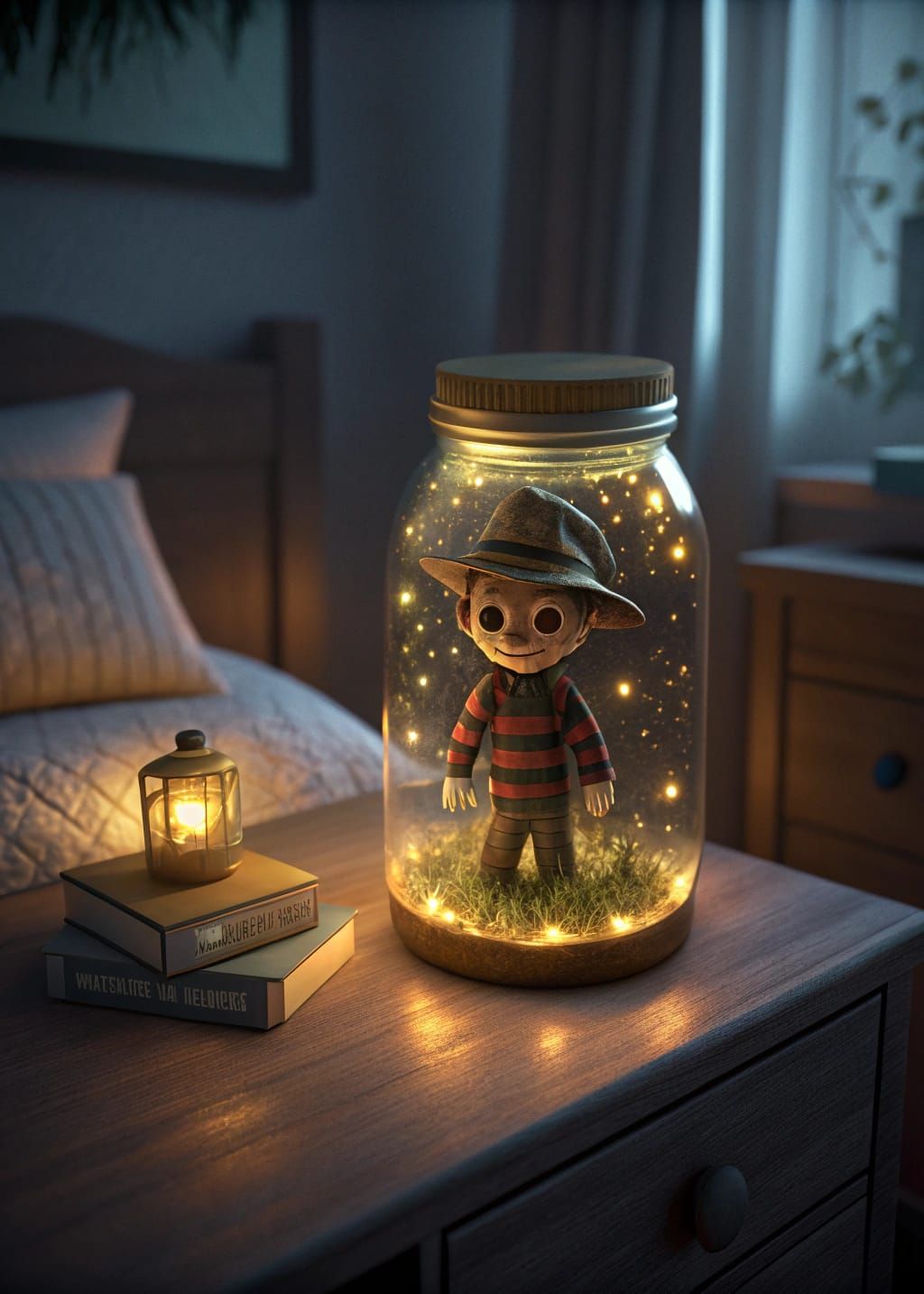 Miniature Freddy Krueger in a Soul Jar