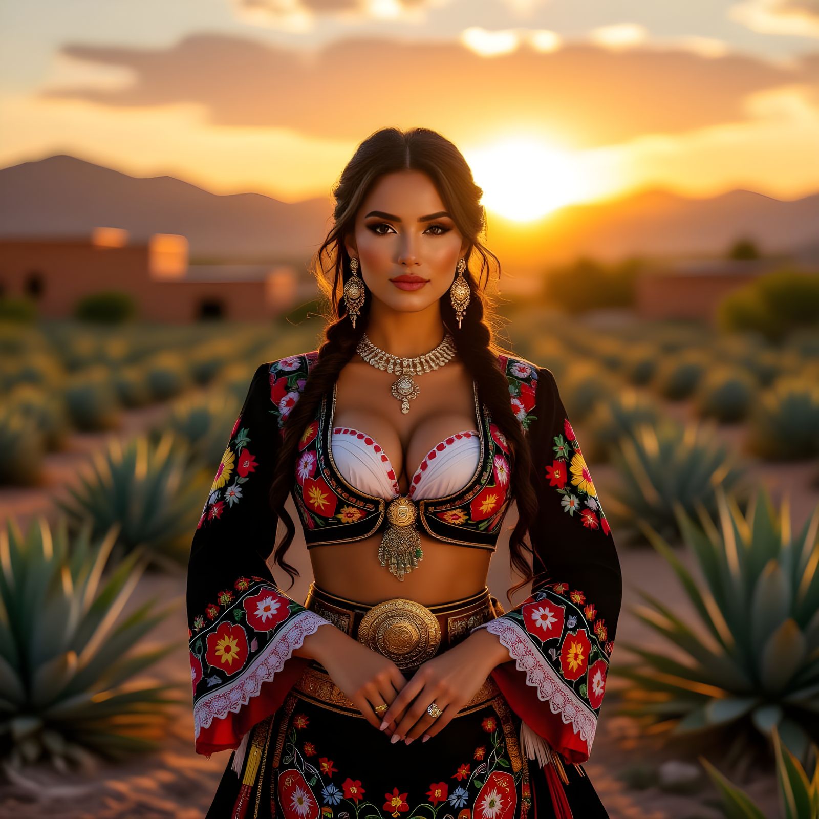 Hyper-Realistic Portrait of a Voluptuous Female Mariachi at ...